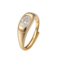 Anel Oval com Diamante