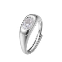 Anel Oval com Diamante